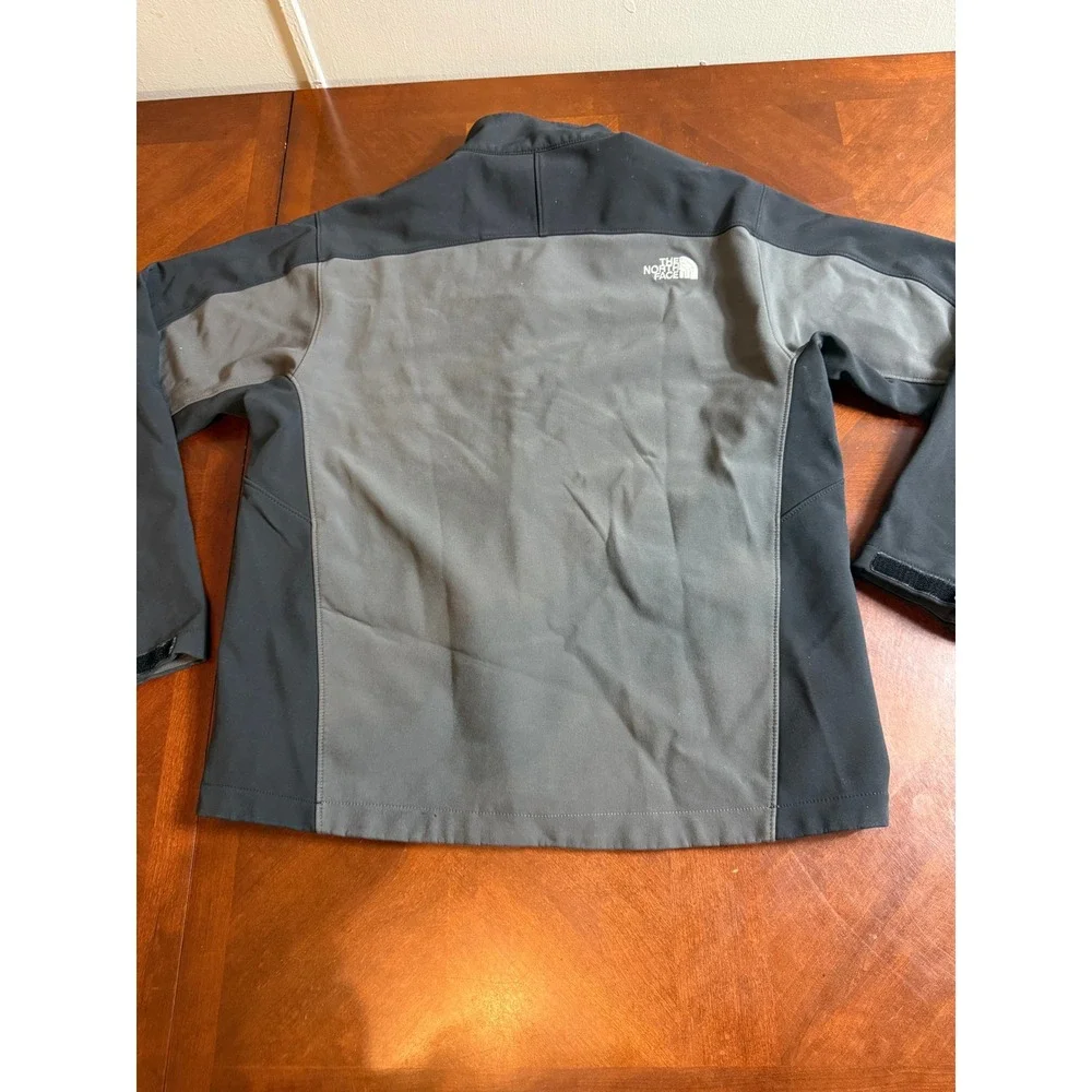 The North Face Apex Bionic Softshell Jacket Mens Medium Grey Black Full Zip